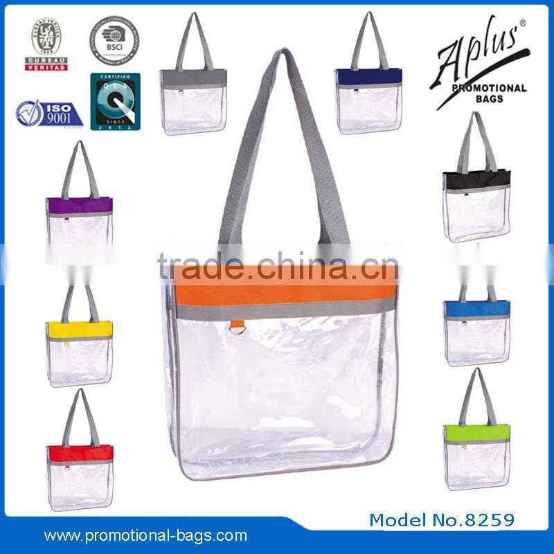 2015 portable PVC lightweight tote bag bags with plastic buckle
