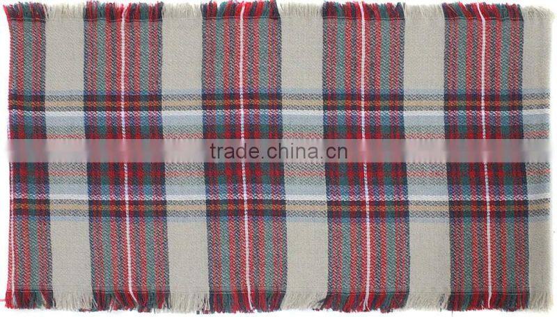 hot selling 2015 brand name tartan plaid oversize viscose fashion scarf, lady scarf