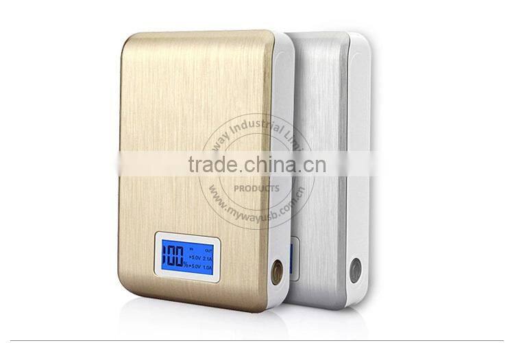 alibaba gold supply LED portable battery charger cell phone charger power bank with dual output