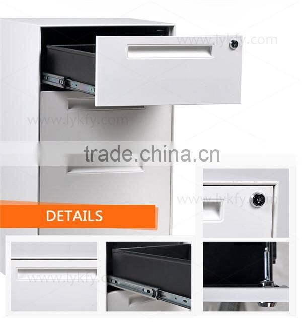 seal top thin edge 3 drawers steel filing cabinets steel under worktop pedestal FP-PED-BBF-T