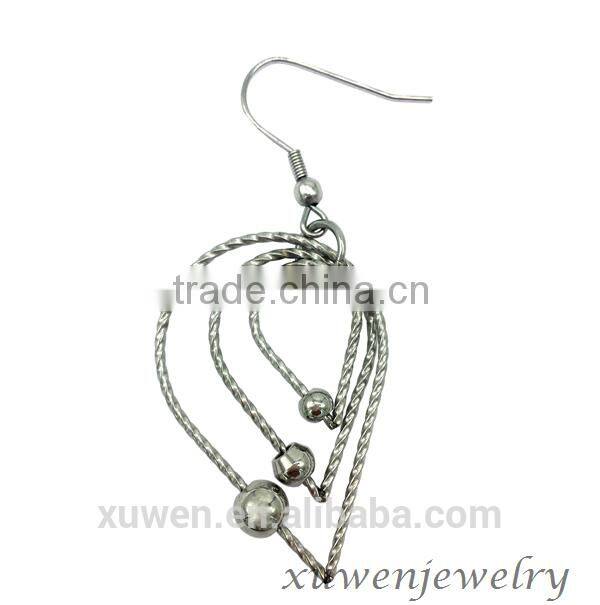hollow stainless steel fancy design hanging earrings