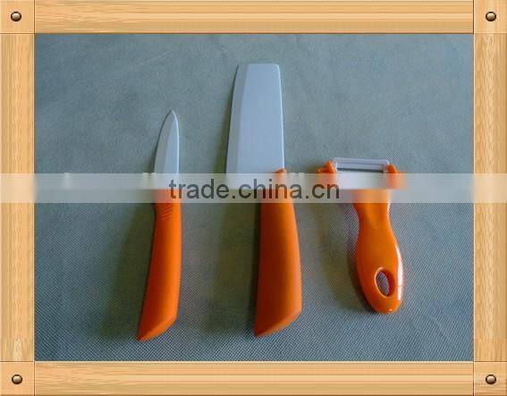 3pcs Ceramic Knife set 3" Paring Knife+6.5" Kitchen Knife set+Peeler