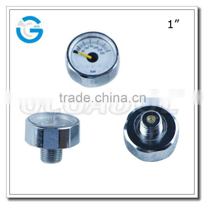 High quality 23mm 25mm 300bar air pressure gauge 1"