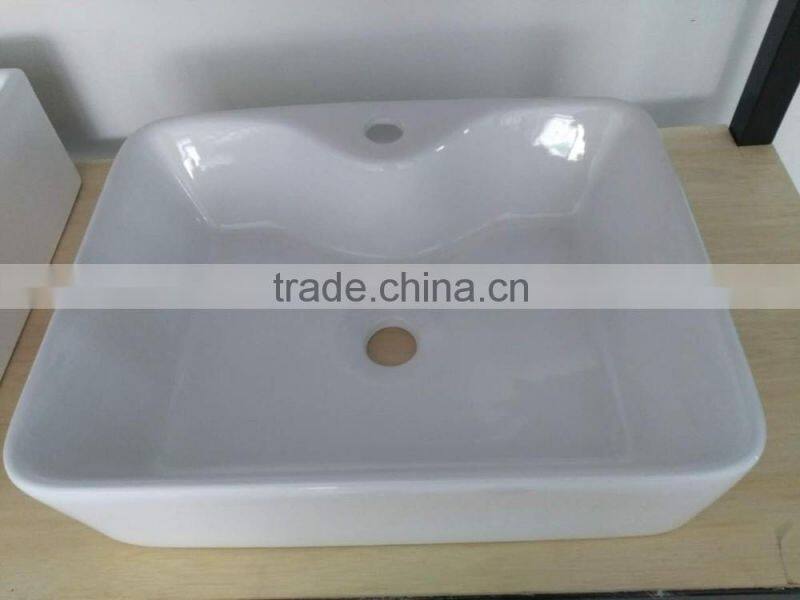 new desigh squre ceramic basin bathroom white square single hole art basin hot sale cheap price wash basin YB007