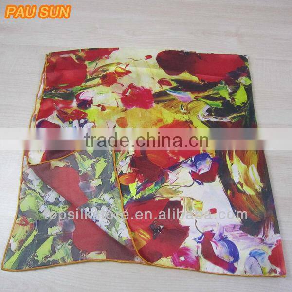 personalized large square silk scarf