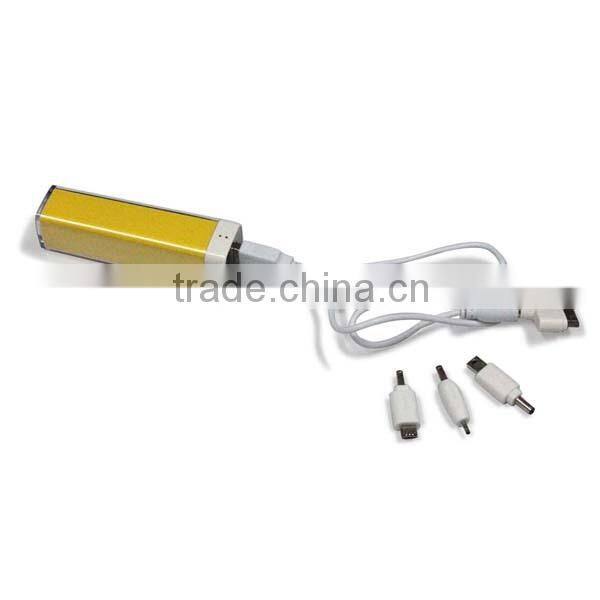 Hot Sale Connect With USB Cable Then Can Charging 2600 Smart Mobile Power Bank