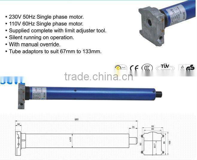 Tubular motor 59 mm Manual