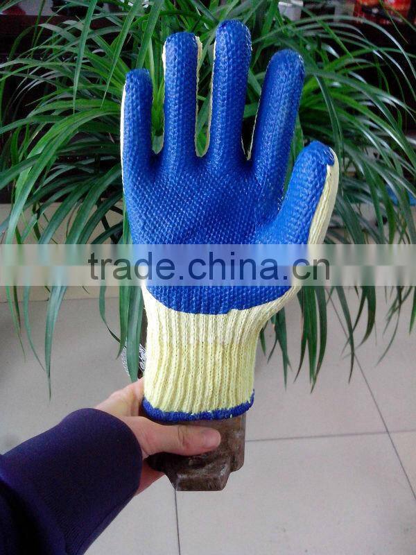 full sizes latex palm coated blue safety gloves