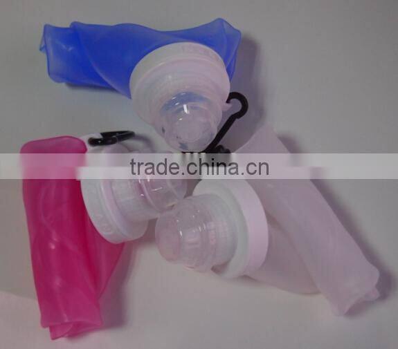Christmas ornament silicone foldable water bottle/hot water bottle silicone/plastic drinking bottle