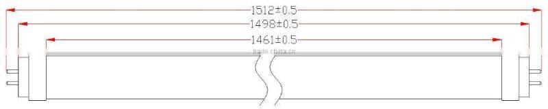 Singapore,27W 5ft 1500mm UL&DLC G13 T8 LED Light,Rotatable,Aluminum+PC,One end voltage, UL&DLC G13 T8 LED Lamp,5Years Warranty