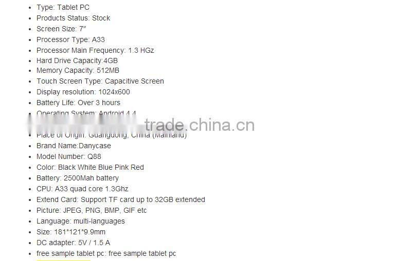 professional for 7 inch tablet 2016 android 4.4 slim tablet pc, New Great Asia 7 inch best low price tablet pc