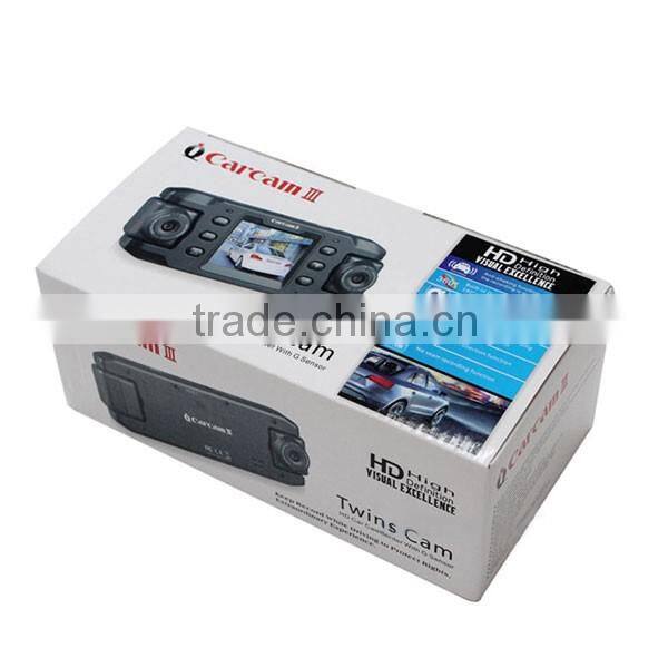 Dual Lens Car Camera X8000 with GPS Tracking Two Lens Vehicle DVR Dash Cam Recorder GPS G-sensor CA365 DVRs Full HD 1080P