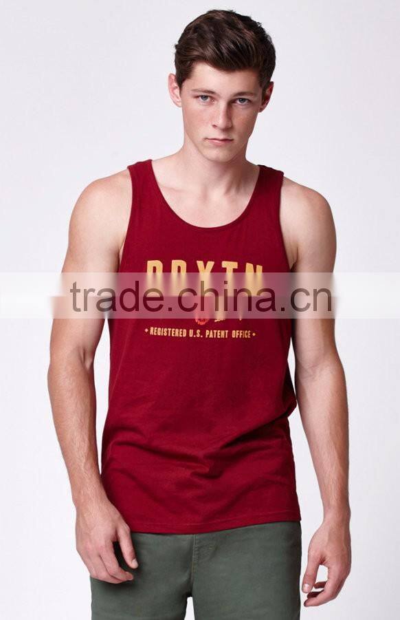 Daijun OEM summer men's red and yellow fashion 100 cotton tank top