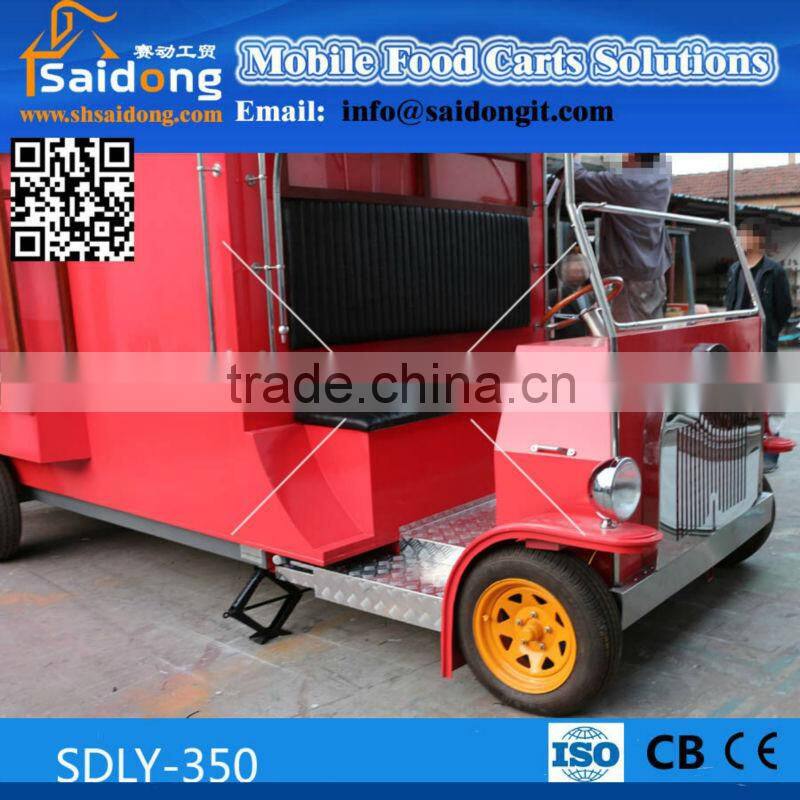 CE approval Big capacity mobile kitchen truck-mobile vintage food van for design