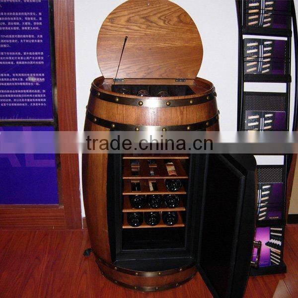 Hot Sale Refrigerated Wine Barrel Cooler, Unique OAK Wood Furniture With OEM Color LOGO