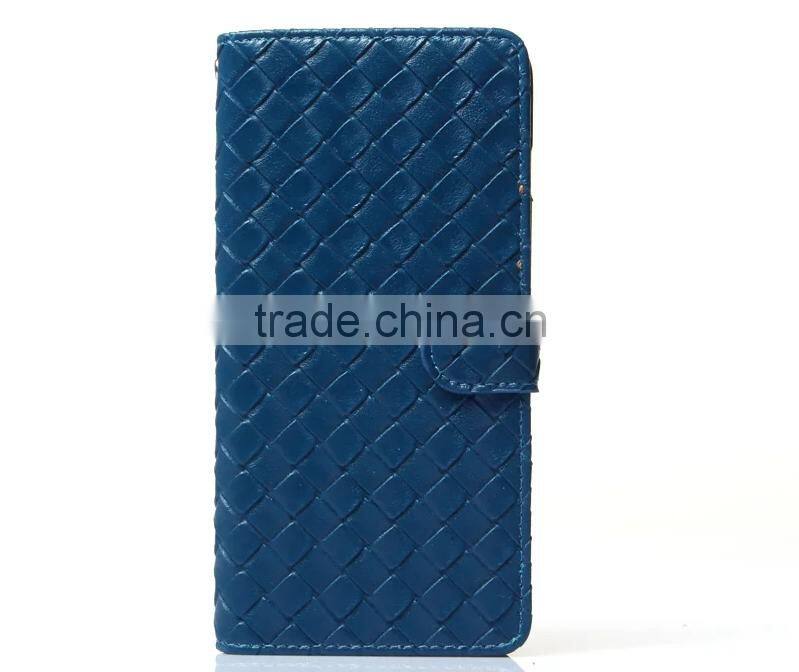Classical woven design flip leather case cover for iphone 7 7plus, wallet case for iphone 7