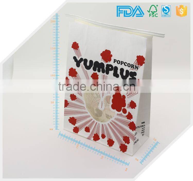 FDA Food Grade Popcorn Packaging flat bottom microwave popcorn paper bags