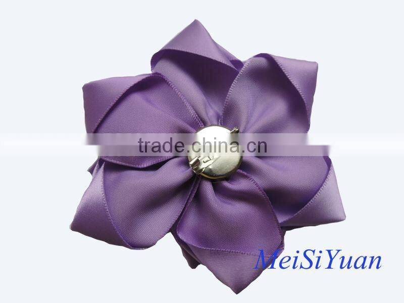 Handmade satin ribbon rose flower DIY craft wedding dress flower appliques/sequin appliques/satin flower