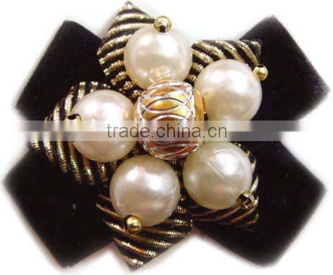 Goody ribbon bow with big beads for shoe accessories