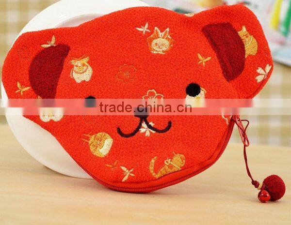 Newest Lovely Bear Chinese Style Zip Lucky Cat Coin Wallet Wholesale ZTMZ-CW014