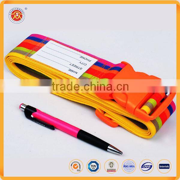 Factory price cheap custom logo print personlized adjustable luggage strap with Detach Buckle