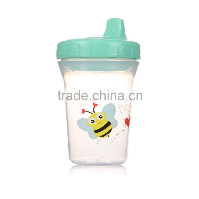 baby plastic drinking cup with lid/cover and handle