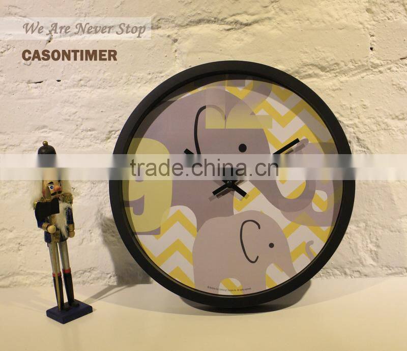Cason 12 inch round decorative plastic kid wall clock CA-134