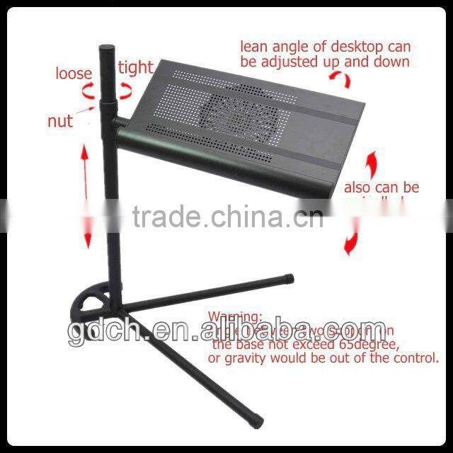 Portable Aluminum Bedside Ground Stand with Book Clamping