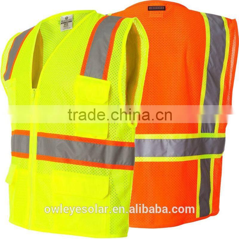 customized reflective safety mesh vests with multi pockets