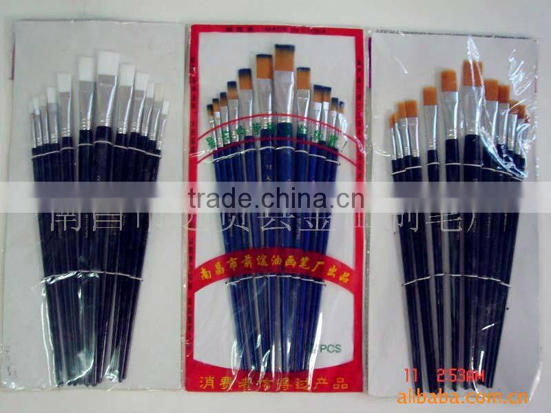 12pcs Professional Nylon hair artist brush set,oil painting brush set,artist painting brush