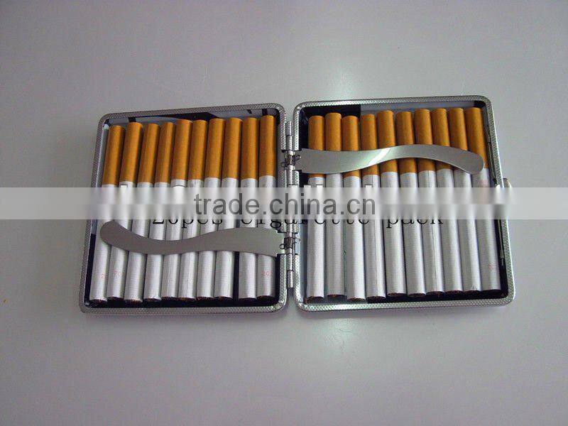 Punctate metal cigarette case. PU leather cigarette case.