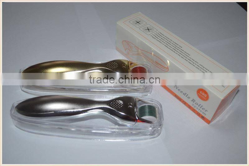 Factory Direct Wholesale Golden/Silver Handle 600 Needles Derma Roller