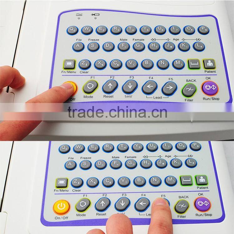 Hospital and clinic used Standard 12 leads portable ecg machine with CE,FDA marked