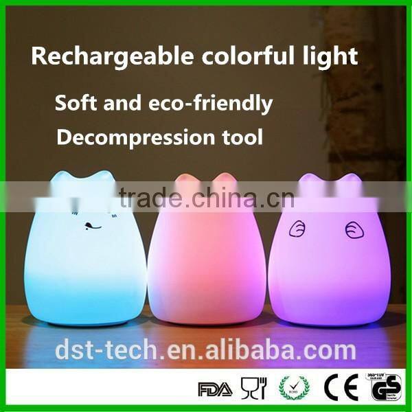 Newest silicone colorful waterproof light rechargeable color changeable light