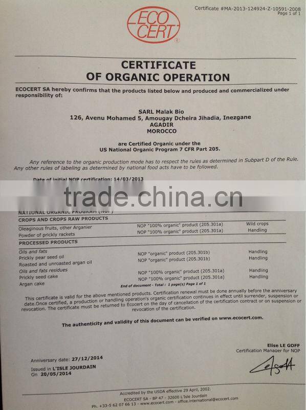 Argan Oil: for Cosmetic Use . USDA ECOCERT