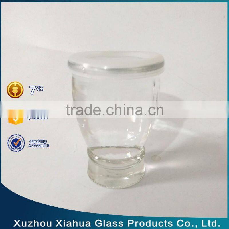 4 oz elegant design glass candle jar with lid