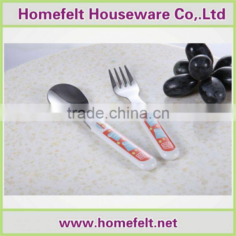 colored plastic handle cutlery/baby dinnerware set