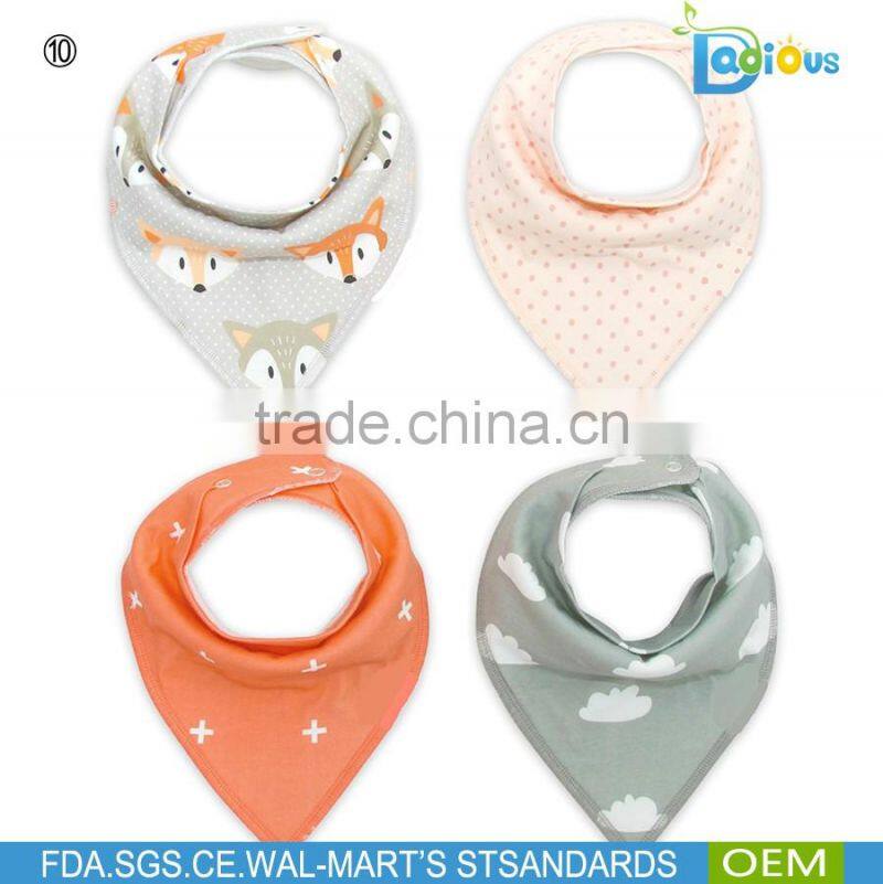 Popular European Infant Scarf Dribble Bibs Organic Custom baby cotton bibs