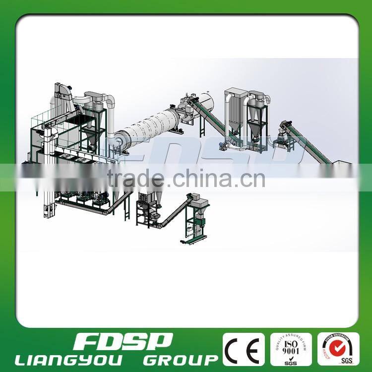 Organic waste fertilizer turnkey project granulating process for cotton dregs straw dregs of beans rice bran