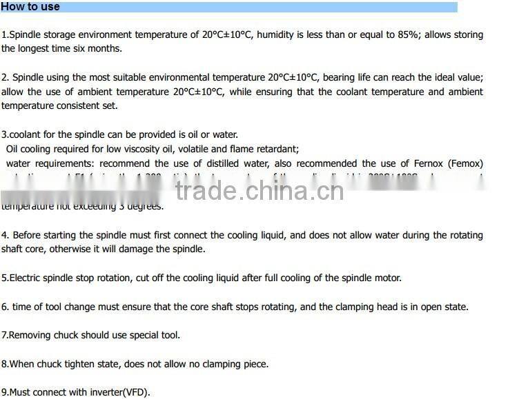 ISO20, 24000RPM, 1.5KW, 220V, 80mm ATC machining center spindle motor