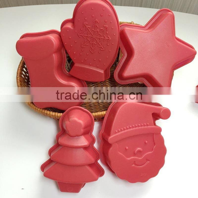2015 santa muffin tray for christmas promotion gift/ santa, christmas tree, snowman bakeware mold