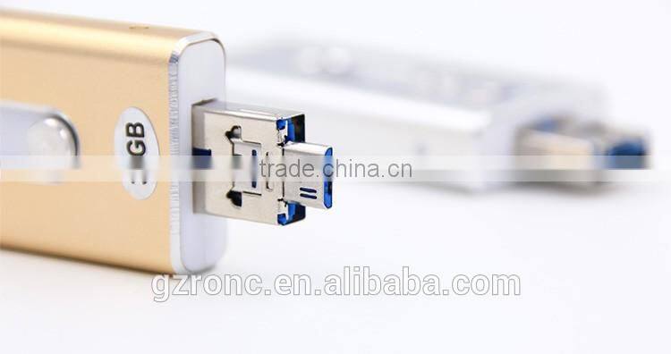 USB 2.0 OTG Flash Drive 3 in 1 Flash Device for Iphone & Mac