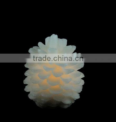 Battery Operated Flameless LED Lighted Flickering Pine Cone Christmas Candle