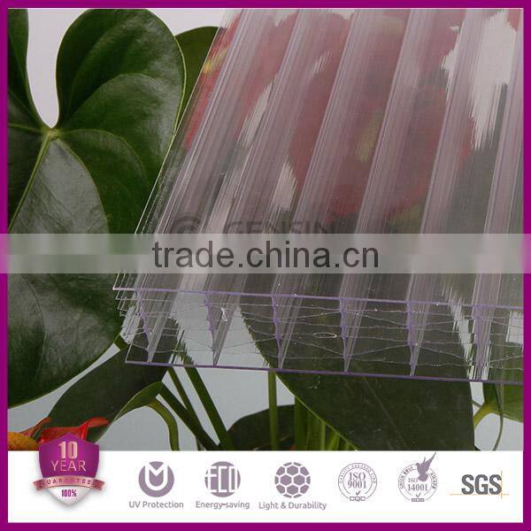 Haining 10-year quality guarantee 40mm 8-wall diamond structure polycarbonate sheets 2100*5800mm