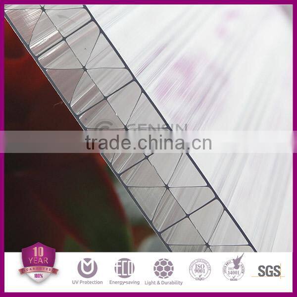 Construction Skylight Opaque Polycarbonate Sheet Hollow Multiwall UV Resistance Coating High Compact Strength