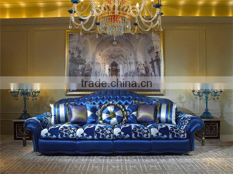 Italy Innovative Style Individual Character and Fashionable Chesterfild Bright Blue Sofa Set