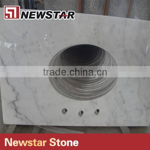 Polished Top Quality White Marble Countertop Bianco Carrara Marble
