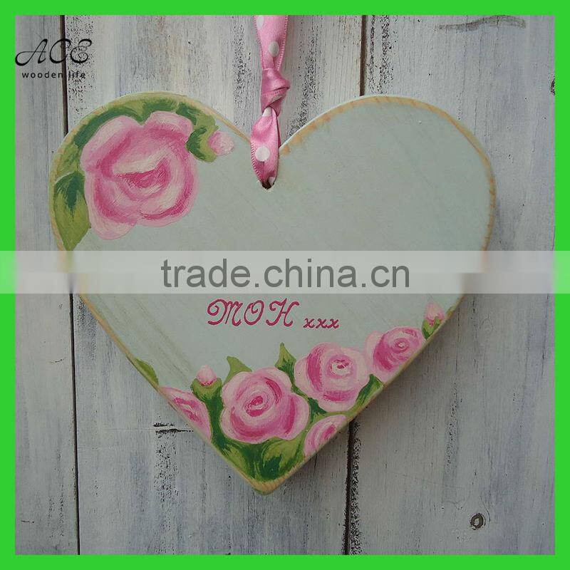 Antique heart shape wooden craft Vintage wooden craft Rustic wooden craft