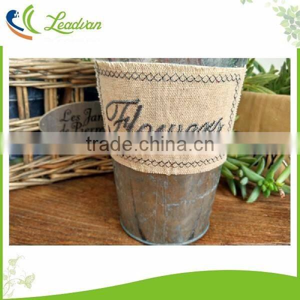 Galvanized iron metal balcony hanging flower pot with hook