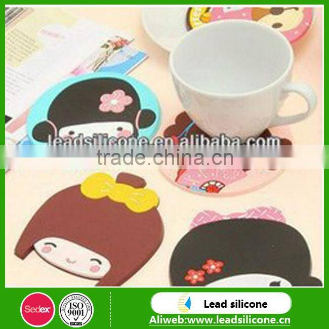 Cute Cartoon Girl Food-grade Silicone Cup Mat